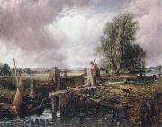 John Constable A voat passing a lock oil painting